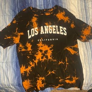 Black and orange splattered Los Angeles shirt